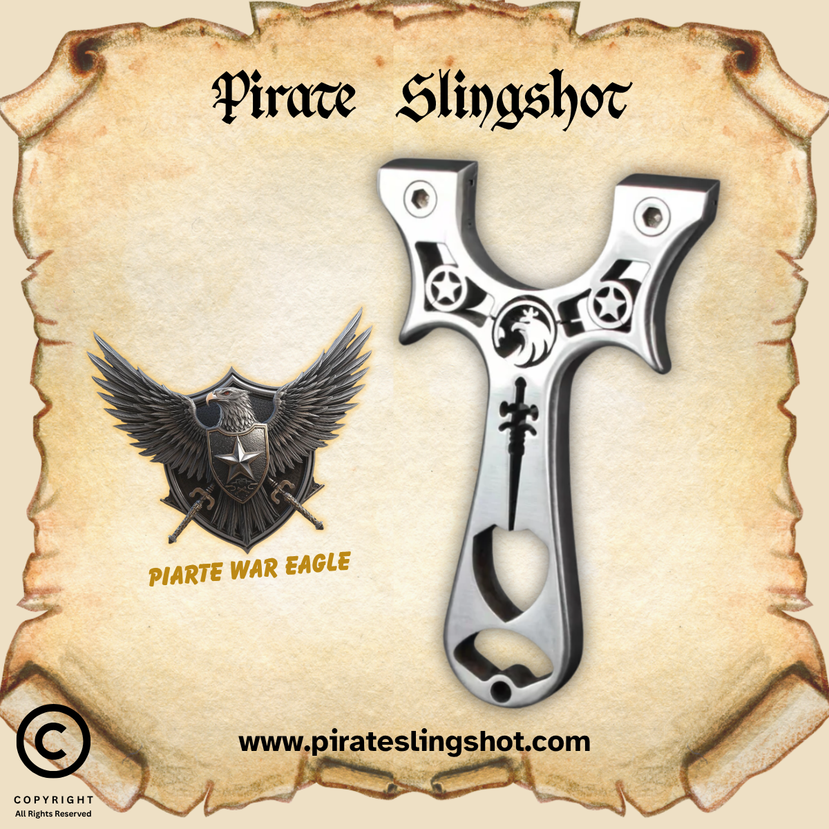 Pirate War Eagle Stainless Steel Slingshot