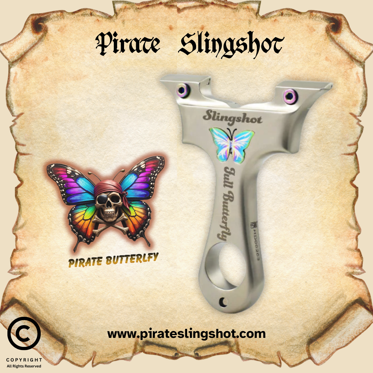 Pirate Butterfly Stainless Steel Slingshot