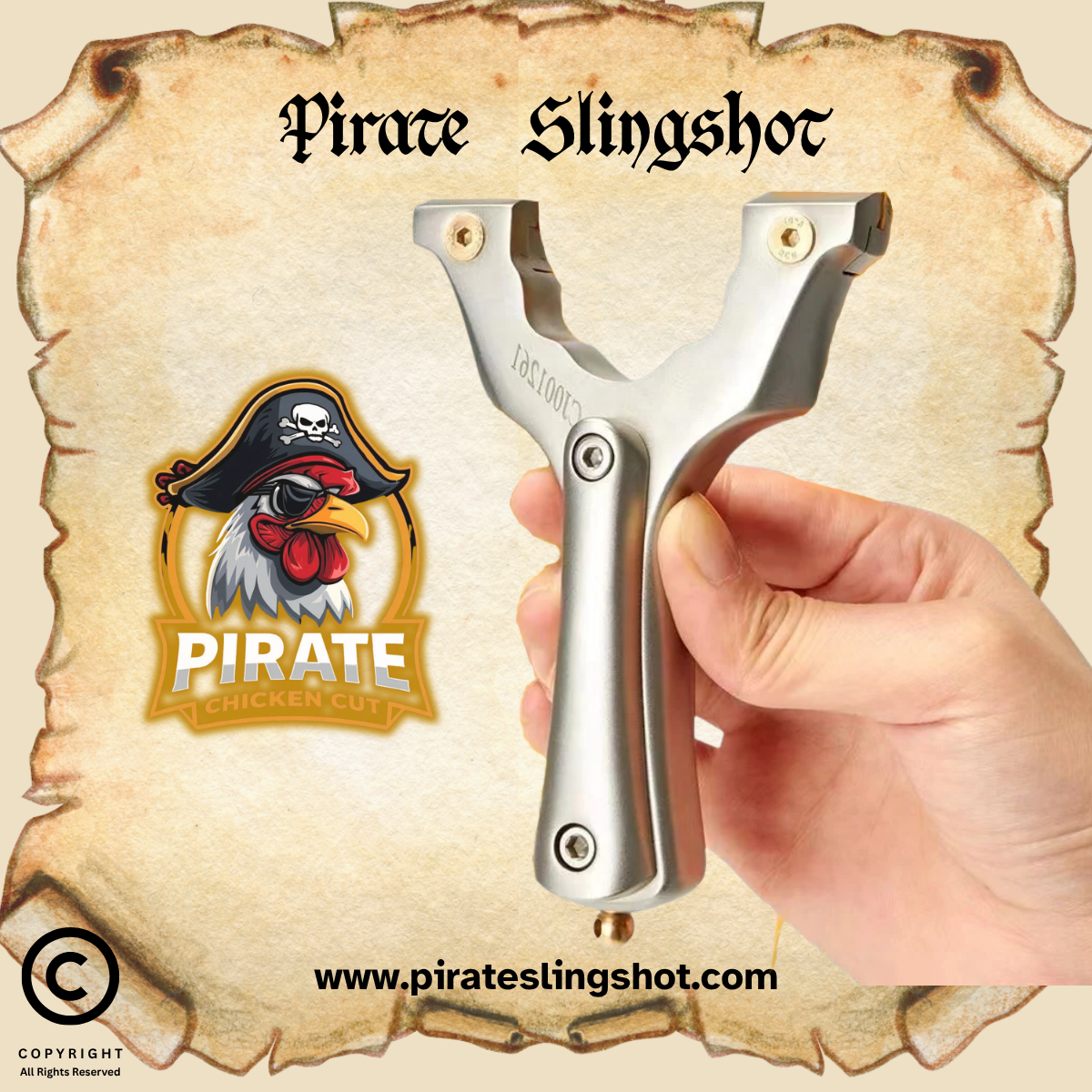 Pirate Chicken Cut Stainless Steel Slingshot