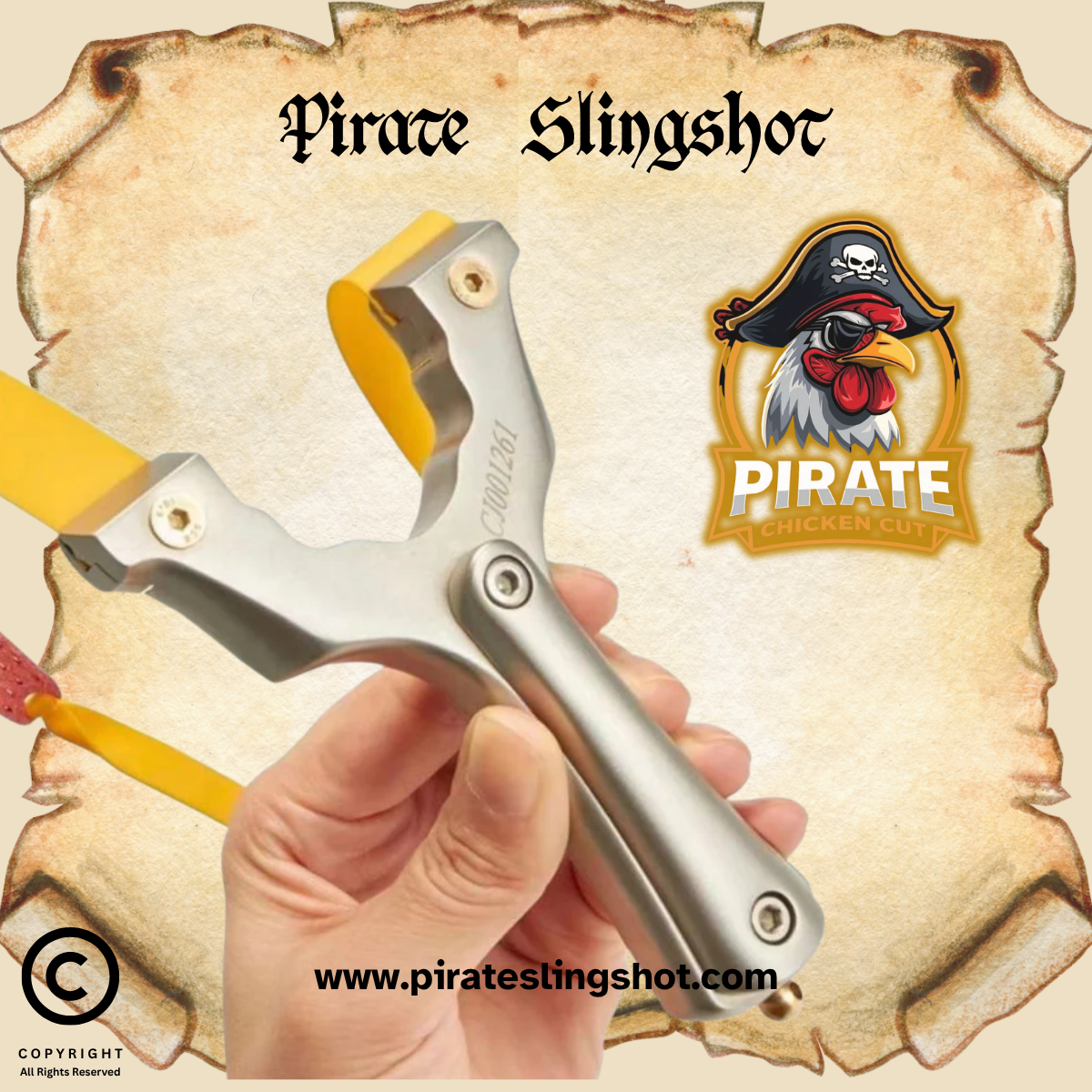 Pirate Chicken Cut Stainless Steel Slingshot