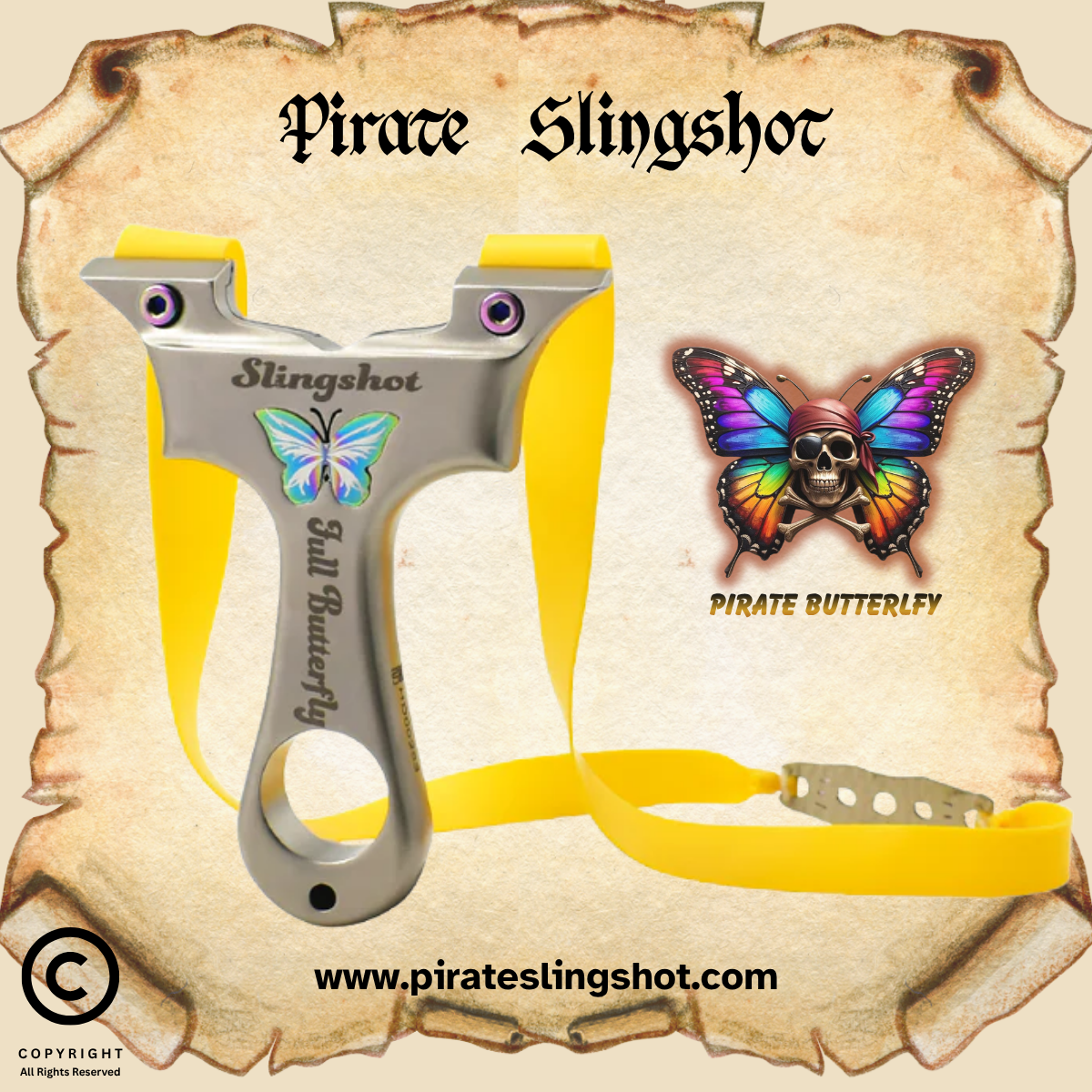 Pirate Butterfly Stainless Steel Slingshot