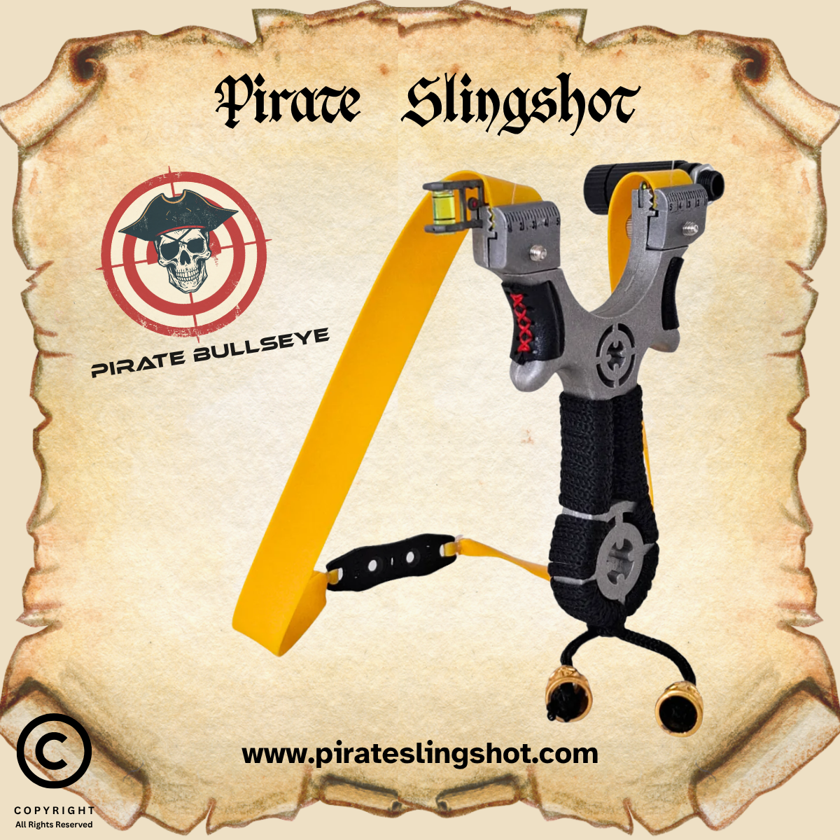 Pirate Bullseye Stainless Steel Slingshot